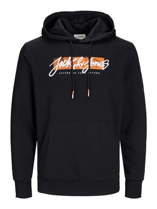 JACK & JONES Sweatshirt 'JJTiley'  mandarin / sort / hvid