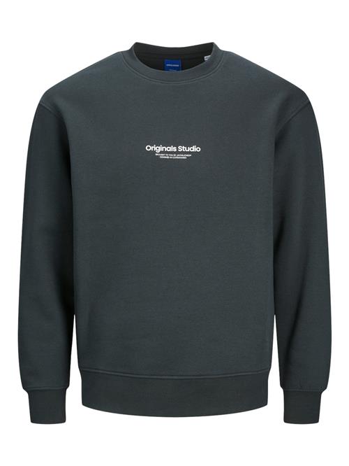 JACK & JONES Sweatshirt 'JORVesterbro'  mørkegrå / hvid