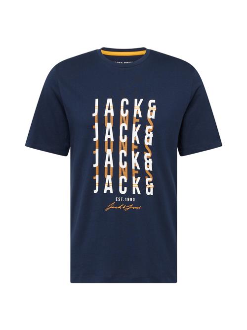 JACK & JONES Bluser & t-shirts 'JJDELVIN'  navy / orange / hvid