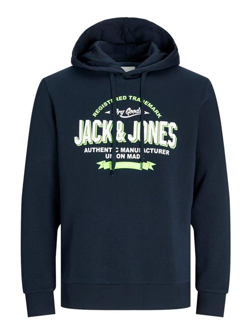 Se JACK & JONES Sweatshirt  mørkeblå / lime / hvid ved About You