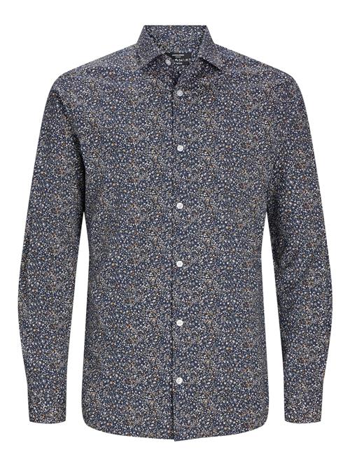 JACK & JONES Skjorte 'JPRBLABlackpool'  natblå / sennep / greige / offwhite