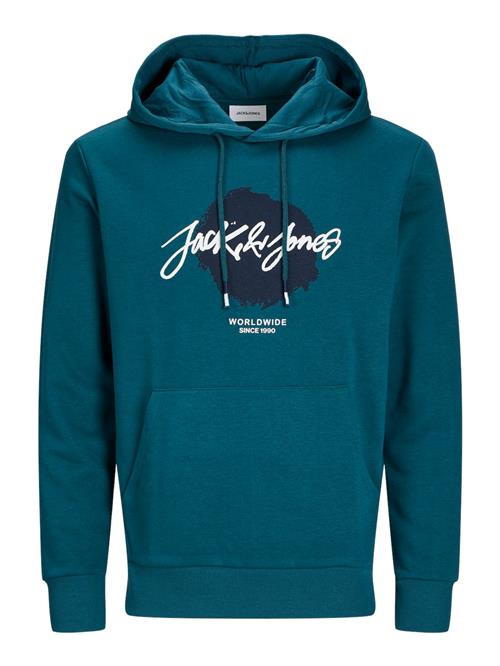 Se JACK & JONES Sweatshirt 'JJTiley'  petroleum / hvid ved About You