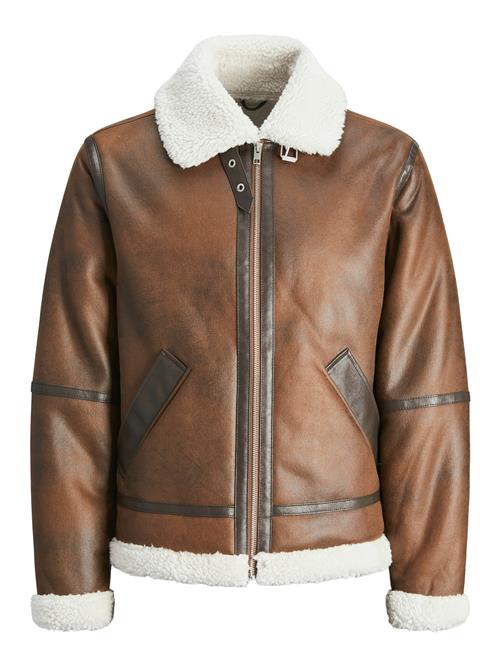 JACK & JONES Vinterjakke 'JORCole'  brun / choko / hvid