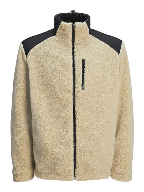 JACK & JONES Fleecejakke 'JCOECHO'  mørkebeige / sort