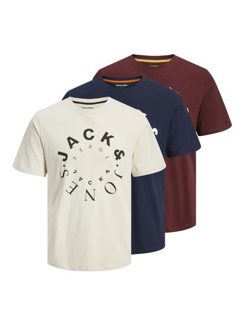 JACK & JONES Bluser & t-shirts 'WARRIOR'  lysebeige / mørkeblå / vinrød / sort