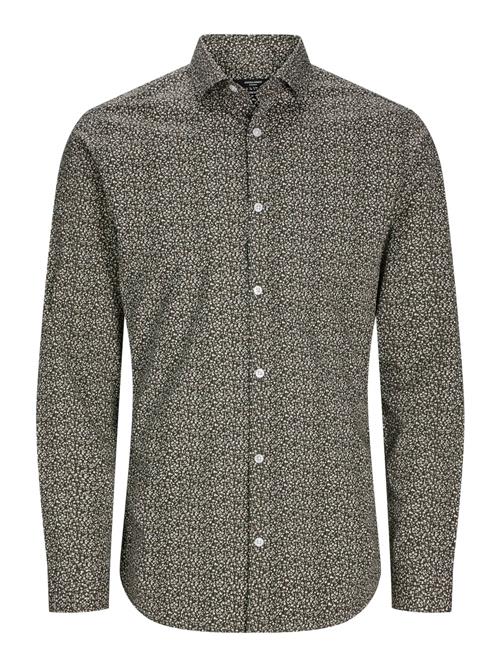 JACK & JONES Skjorte 'JPRBlackpool'  antracit / oliven / naturhvid