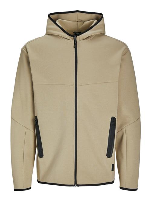 JACK & JONES Sweatjakke 'JCOFusion'  mørkebeige / sort