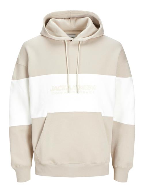 Se JACK & JONES Sweatshirt 'JJELegacy'  sand / hvid ved About You