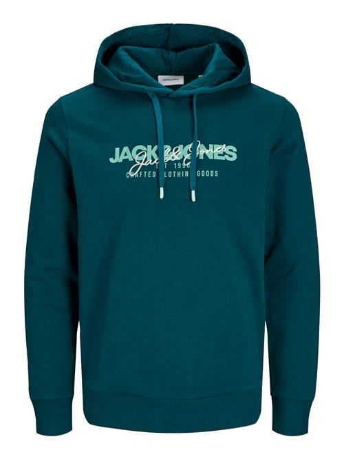 JACK & JONES Sweatshirt 'JJALVIS'  gran / mørkegrøn / hvid