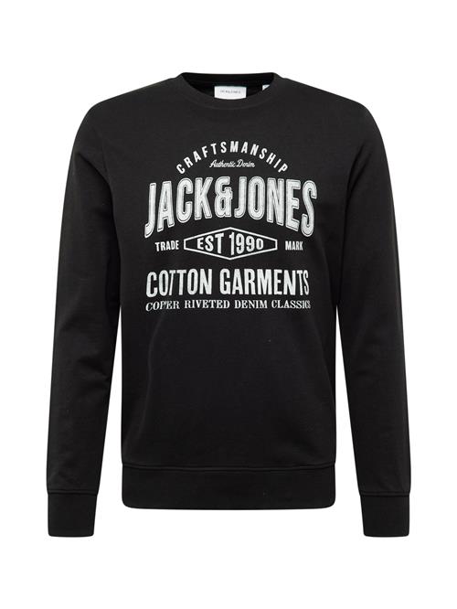 JACK & JONES Sweatshirt 'JJJeans'  sort / offwhite