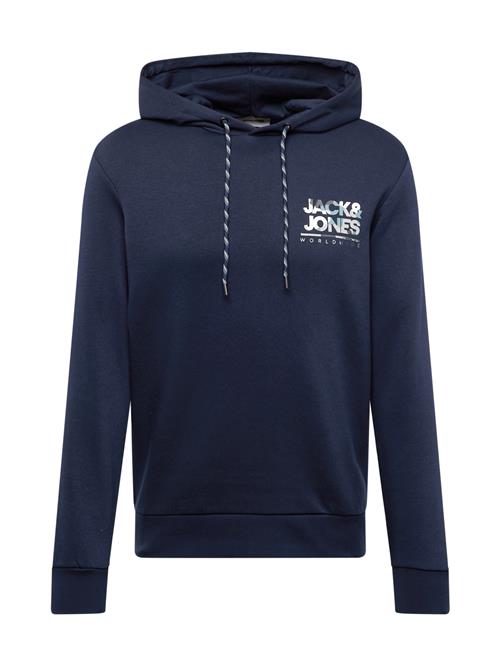 JACK & JONES Sweatshirt 'JJLUKE'  lyseblå / mørkeblå / sort / hvid