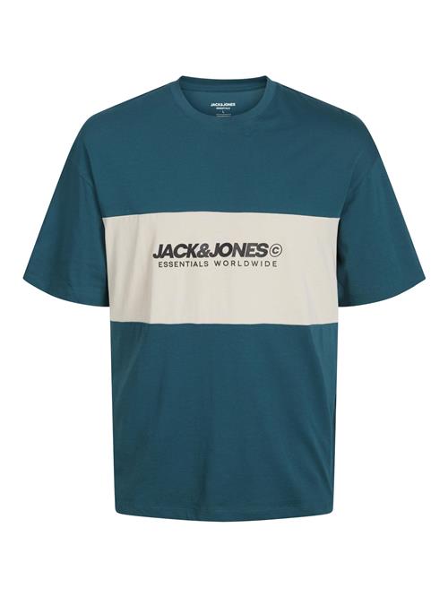 Se JACK & JONES Bluser & t-shirts 'JJELegacy'  petroleum / sort / offwhite ved About You