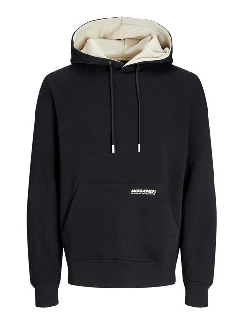 Se JACK & JONES Sweatshirt 'JJELegacy'  sort / hvid ved About You