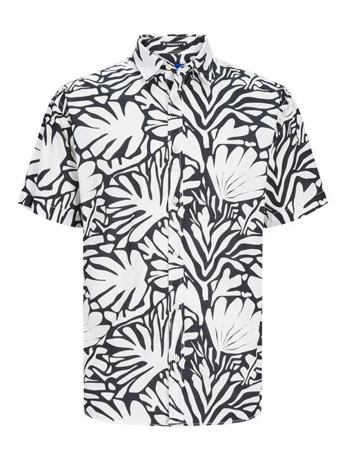 JACK & JONES Skjorte 'JORJoshua Aruba'  sort / hvid