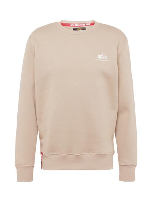 Se ALPHA INDUSTRIES Sweatshirt  sand / rød / hvid ved About You