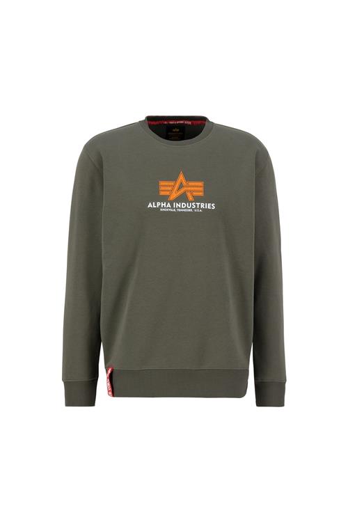 Se ALPHA INDUSTRIES Sweatshirt  oliven / neonorange / hvid ved About You