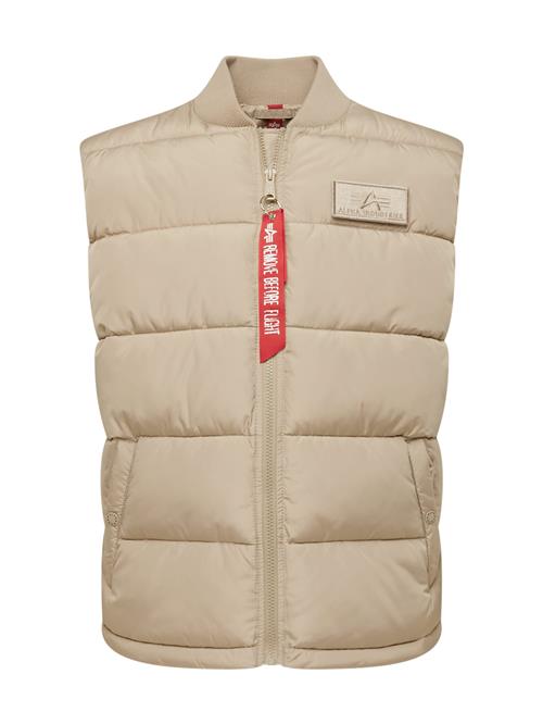 ALPHA INDUSTRIES Vest  lysebeige / rød / hvid