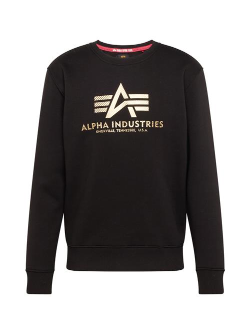 ALPHA INDUSTRIES Sweatshirt  guld / sort