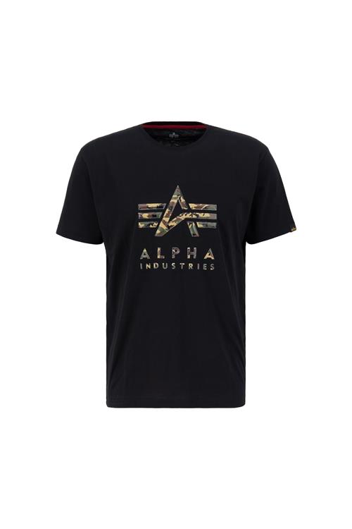 ALPHA INDUSTRIES Bluser & t-shirts 'Camo PP T'  brun / khaki / grøn-meleret / sort