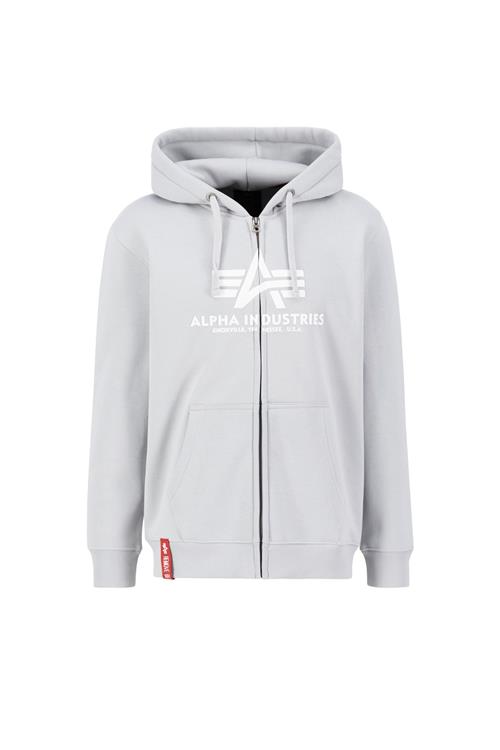 ALPHA INDUSTRIES Sweatjakke  grå / hvid