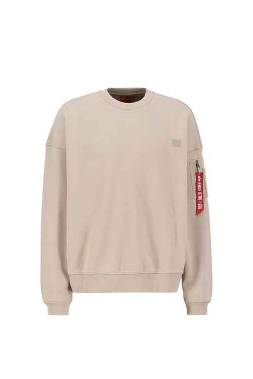 Se ALPHA INDUSTRIES Sweatshirt 'Essentials'  sand / blodrød / hvid ved About You