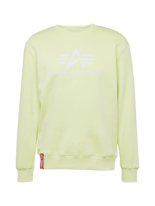 ALPHA INDUSTRIES Sweatshirt  lime / hvid