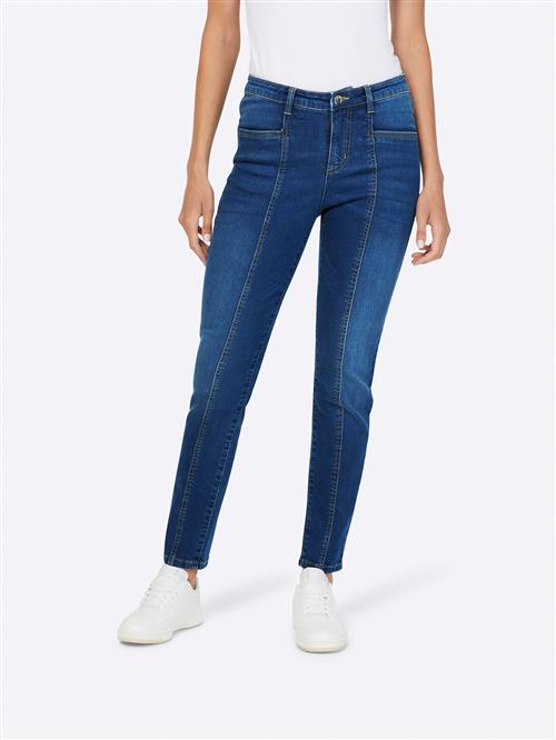 heine Jeans med lægfolder  blå