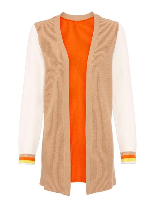 heine Cardigan  camel / gul / orange / hvid