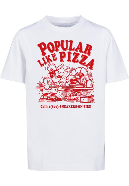 Se Mister Tee Shirts 'Kids Like Pizza'  rød / hvid ved About You