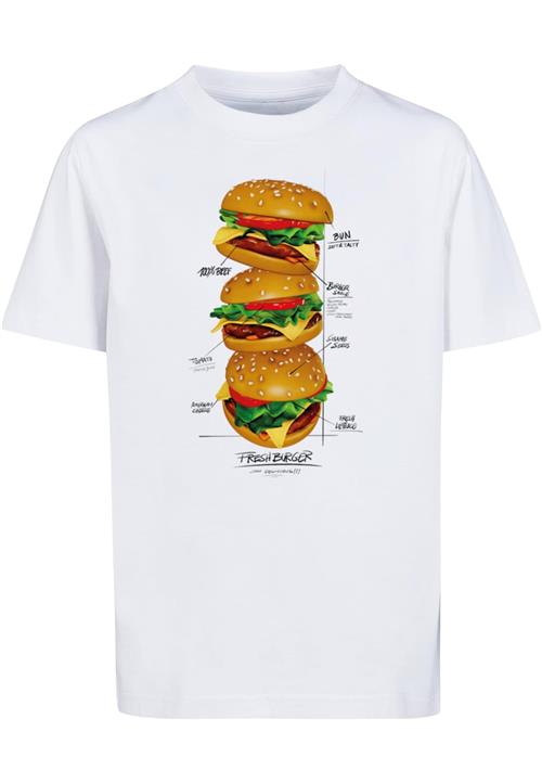 Se Mister Tee Shirts 'Triple Burger'  blandingsfarvet / hvid ved About You