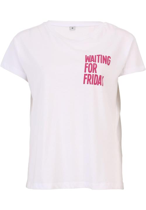 Se Mister Tee Shirts 'Waiting For Friday'  pink / hvid ved About You