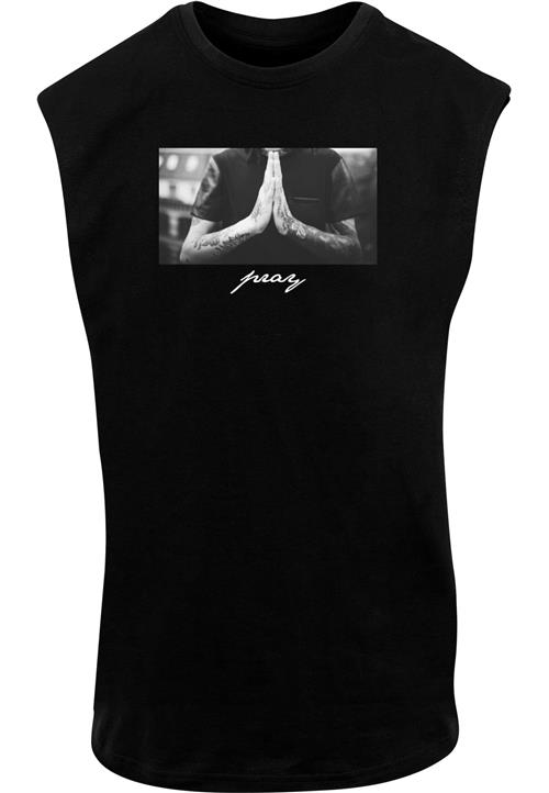 Mister Tee Bluser & t-shirts 'Pray'  grå / sort / hvid