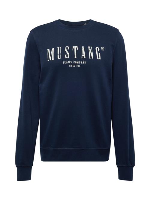 MUSTANG Sweatshirt 'Clio'  natblå / hvid