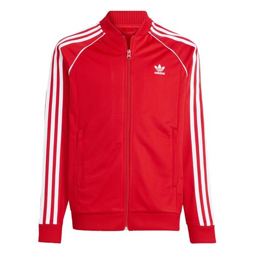 ADIDAS ORIGINALS Sweatjakke 'Adicolor'  rød / hvid