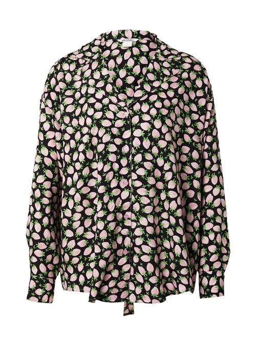 Monki Bluse  grøn / pink / lyserød / sort