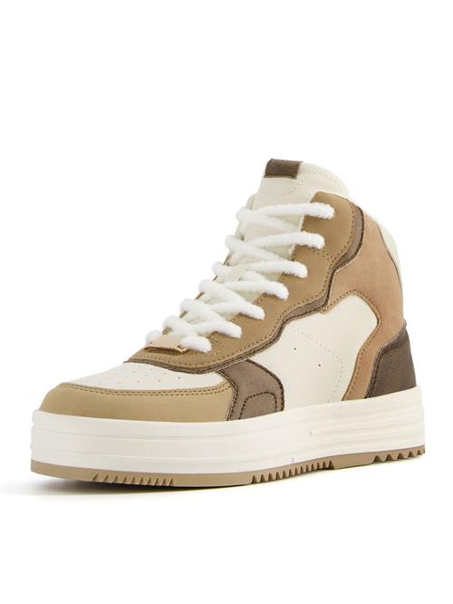 Bershka Sneaker high  beige / brun / lysebrun / hvid