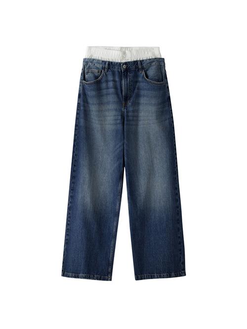 Bershka Jeans  blue denim / hvid