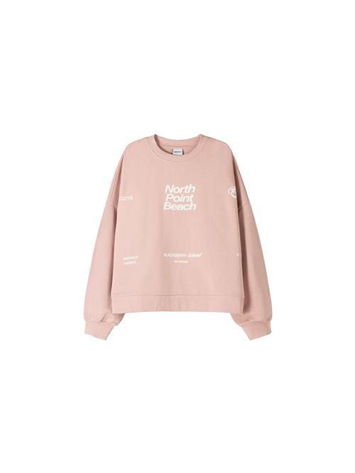 Bershka Sweatshirt  lyserød / hvid