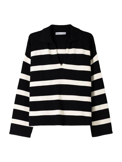 Bershka Pullover  sort / offwhite