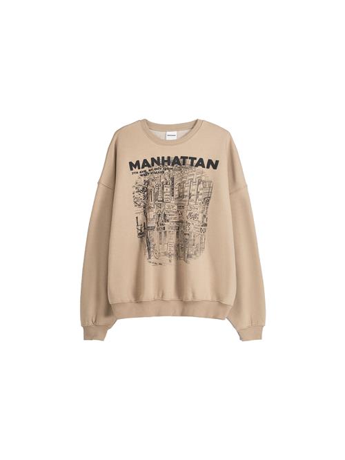 Bershka Sweatshirt  beige / sort