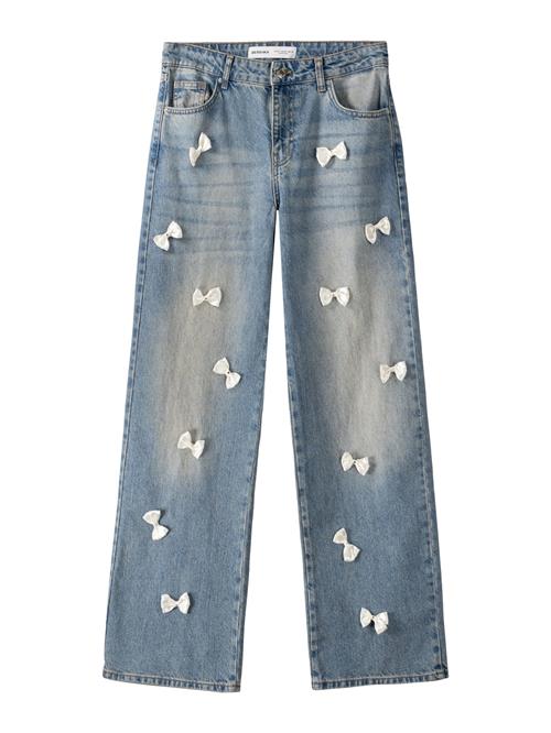 Bershka Jeans  blue denim / hvid