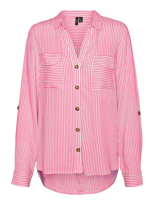 Se VERO MODA Bluse 'VMBumpy'  pink / hvid ved About You