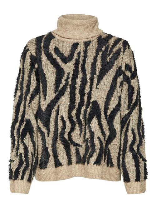 Se VERO MODA Pullover 'VMVALENTINA'  mørkebeige / sort ved About You