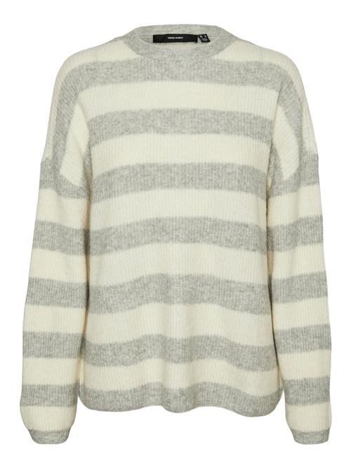 Se VERO MODA Pullover 'VMNATAHLIE'  lysegrå / uldhvid ved About You