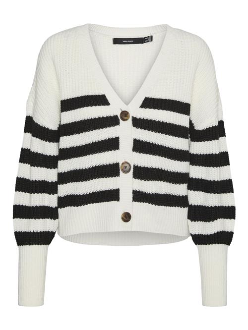 Se VERO MODA Cardigan 'VMLEA'  sort / hvid ved About You