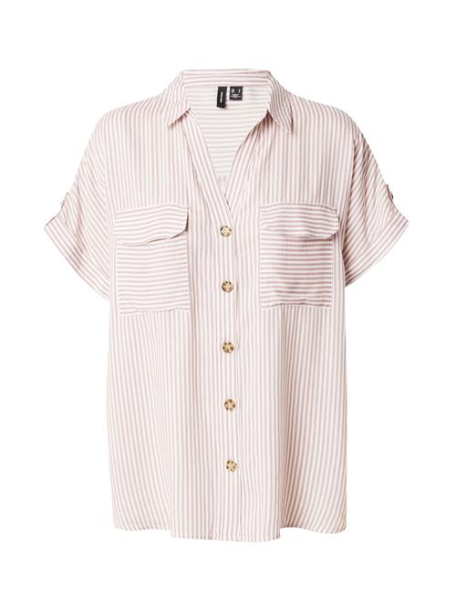 Se VERO MODA Bluse 'VMBUMPY'  gammelrosa / offwhite ved About You