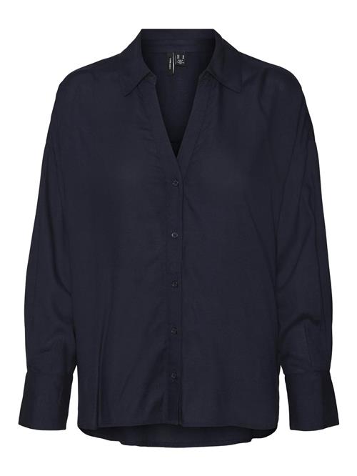 Se VERO MODA Bluse 'BUMPY'  navy ved About You