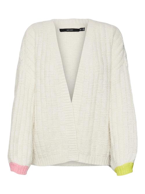 Se VERO MODA Cardigan 'INGRID'  creme / lemon / gammelrosa ved About You