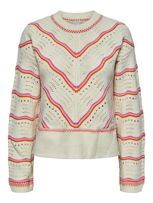 Se Y.A.S Pullover 'YASLIMERA'  beige / mørkeorange / fuchsia ved About You