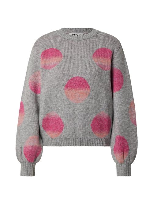 ONLY Pullover 'ONLAIDA'  grå / pastelorange / lys pink